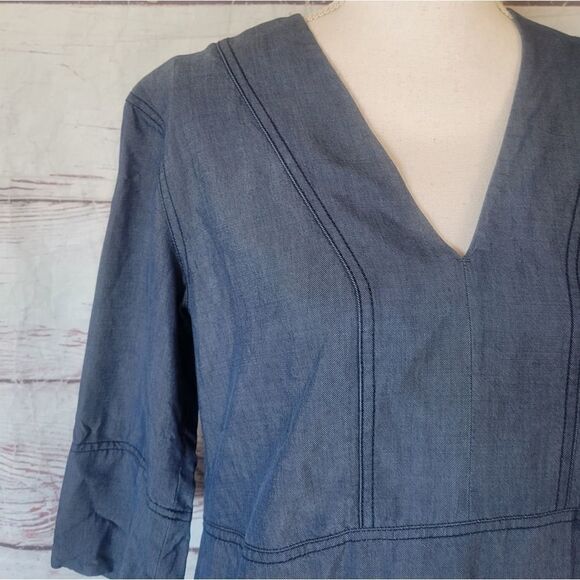Vince Chambray Shift Mini Dress Size XS - Picture 5 of 7